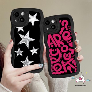 เคสโทรศัพท์มือถือแบบนิ่ม ลายตัวอักษร ดาว หยัก หลากสี สําหรับ Samsung A13 A03s A14 A04 A33 A53 A23 A31 A12 A02s A04s A21s A04E A32 A22 A50 A52 A50s A11 A51 A20 M22 A30s A52s M32