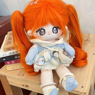 เสื้อผ้าตุ๊กตา ผ้าฝ้าย ผ้ากํามะหยี่ขนนิ่ม ลายอนิเมะ One-Piece ขนาด 25 ซม. สีส้ม