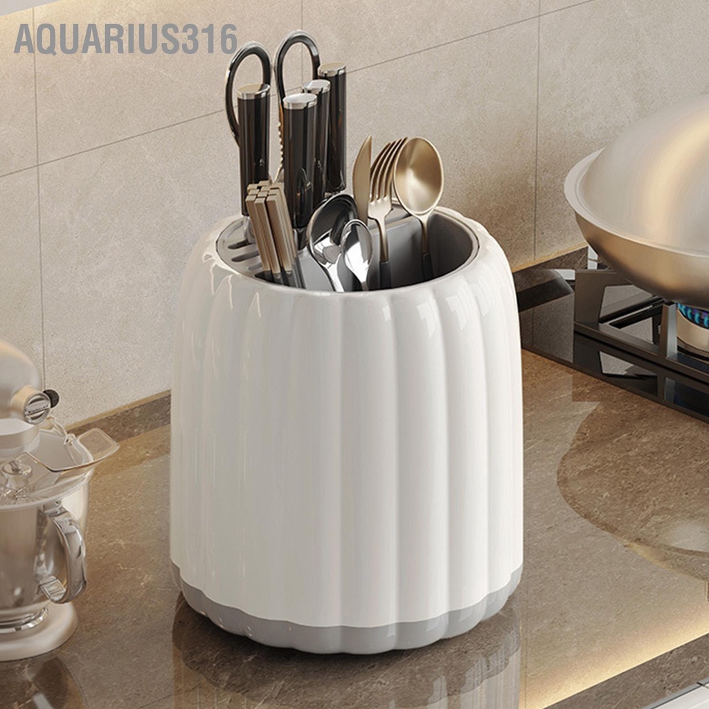 aquarius316-ผู้ถือบล็อกมีดหมุนได้-360-องศาความจุขนาดใหญ่ที่ถอดออกได้ที่เก็บช้อนบล็อกสำหรับห้องครัว