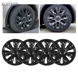 ALASKAR 4PCS 19in ล้อ Hubcap Matte Black RAZOR Design Cool สำหรับ Tesla รุ่น Y 2020 ถึง 2023