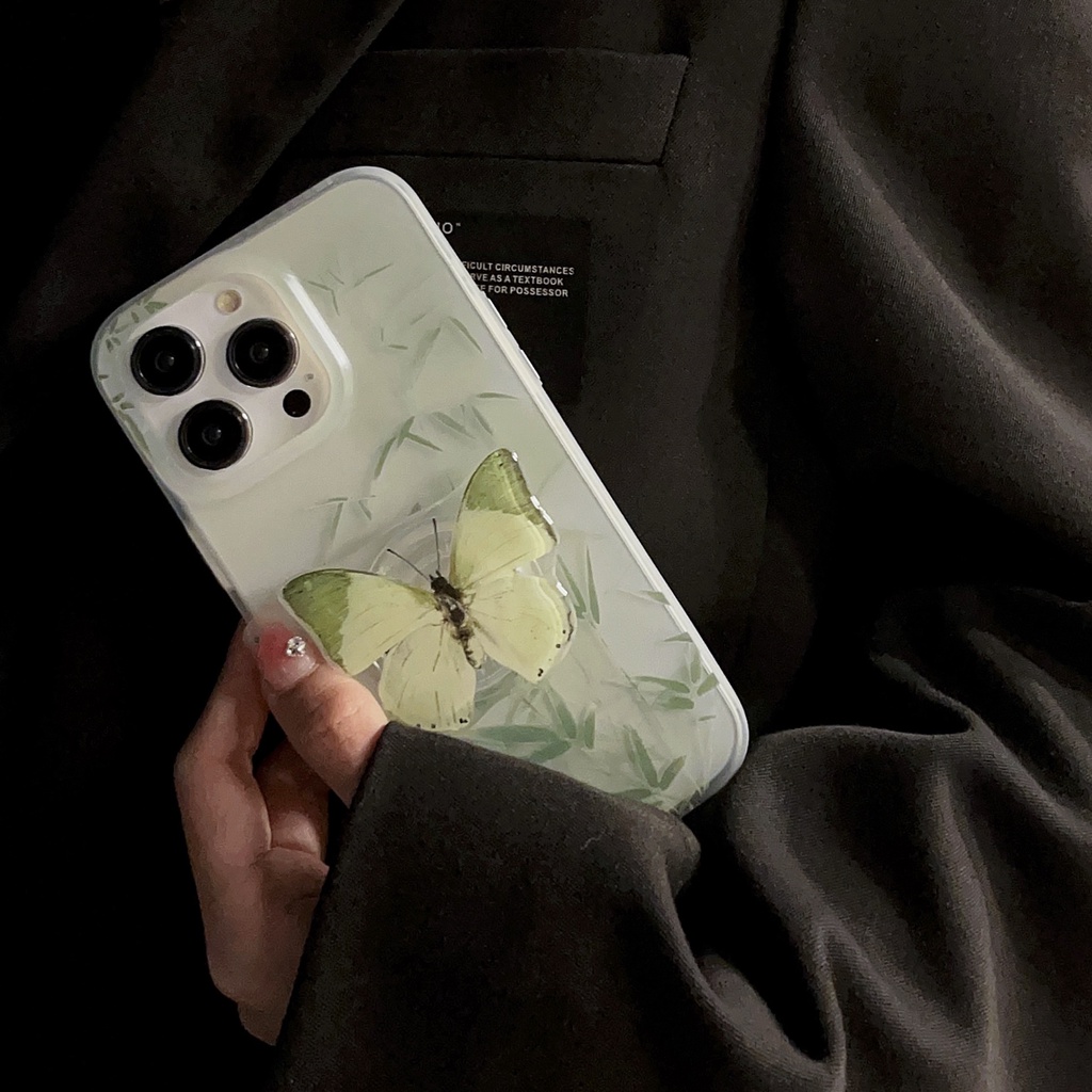 เคสโทรศัพท์มือถือ-กันกระแทก-ลายผีเสื้อ-แมลงปอ-สองด้าน-สําหรับ-apple-iphone-14-13-12-11-pro-max