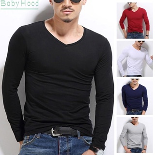 【Big Discounts】Tops V-Neck Plus size Solid Blouse Casual Fitness Long Sleeve Muscle tee Party#BBHOOD