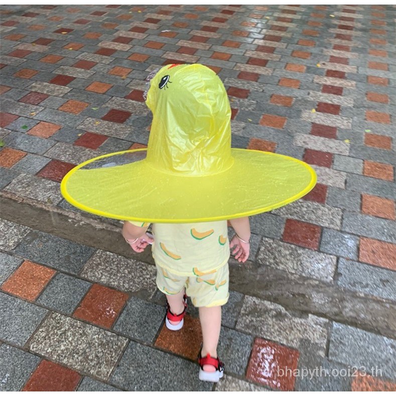 หมวกเด็ก-หมวกเด็กจานบิน-เสื้อกันฝนฝนพับการ์ตูนสร้างสรรค์จานบินหมวกกันฝน-sm82355