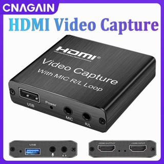 Cnagain การ์ดจับภาพวิดีโอเสียง 4K 1080P HDMI USB 3.0 60fps อุปกรณ์จับภาพวิดีโอ แบบพกพา สําหรับบันทึกวิดีโอสตรีมมิ่ง สตรีมมิ่ง ถ่ายทอดสด รองรับพีซี แล็ปท็อป