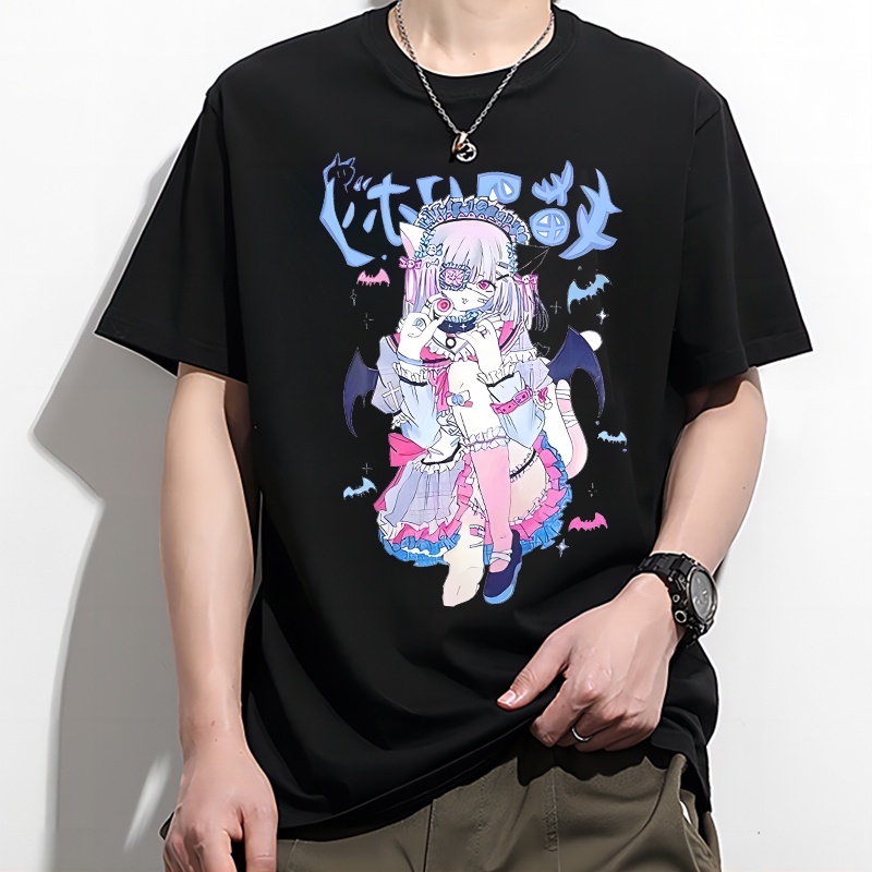 เสื้อยืดลายญี่ปุ่นผู้ชาย-pambabaeng-anime-เสื้อยืดคอกลมผ้าฝ้ายพิมพ์ลาย-ไซส์เล็ก-แฟชั่นunisex-เสื้อยืดแฟชั่น