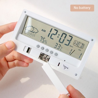 LCD Display Room Battery Battery Powered Rectangle นาฬิกาปลุกดิจิตอล