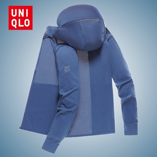 Uni.qlo [M-4XL] UPF50 + ชุดสกินสูท ผ้าเรยอน กันแดด ระบายอากาศ ใส่สบาย ป้องกันรังสียูวี สําหรับผู้ชาย ตกปลากลางแจ้ง