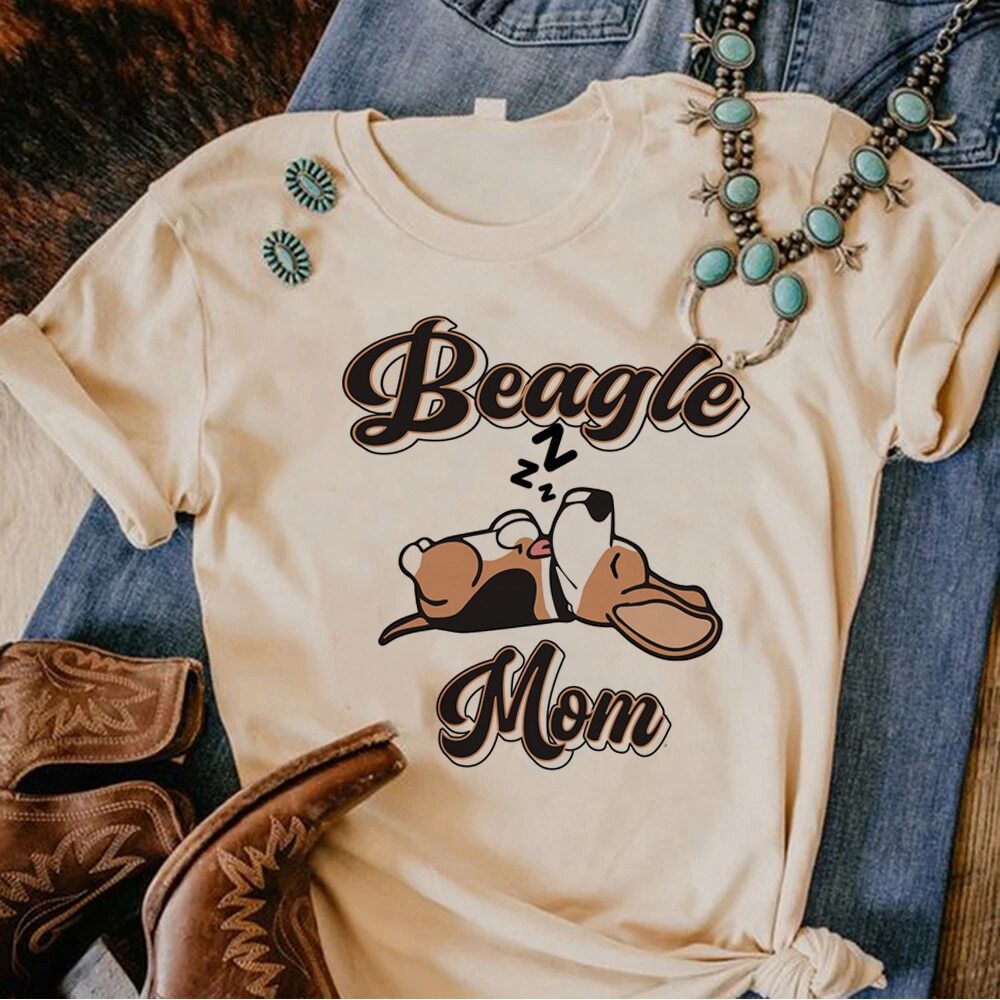 เสื้อยืด-พิมพ์ลายกราฟฟิค-beagle-สไตล์สตรีท-สําหรับผู้หญิง