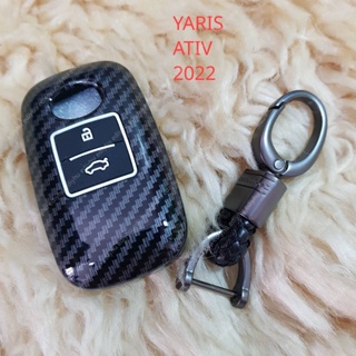 เคสกุญแจรีโมทรถยนต์ คาร์บอนไฟเบอร์ ABS สําหรับ toyota Yaris Ativ 2022 raize 2023 ATIV Sport 2021 2022 avanza 2023