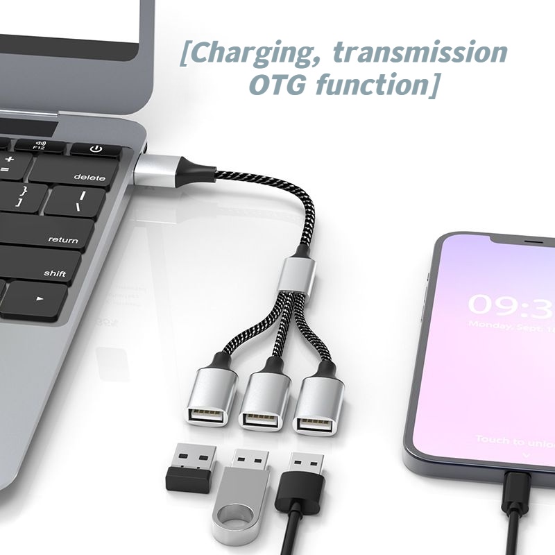 ฮับ-usb-type-c-หลายพอร์ต-ตัวแยกชาร์จ-ฮับหนึ่งเป็นสาม