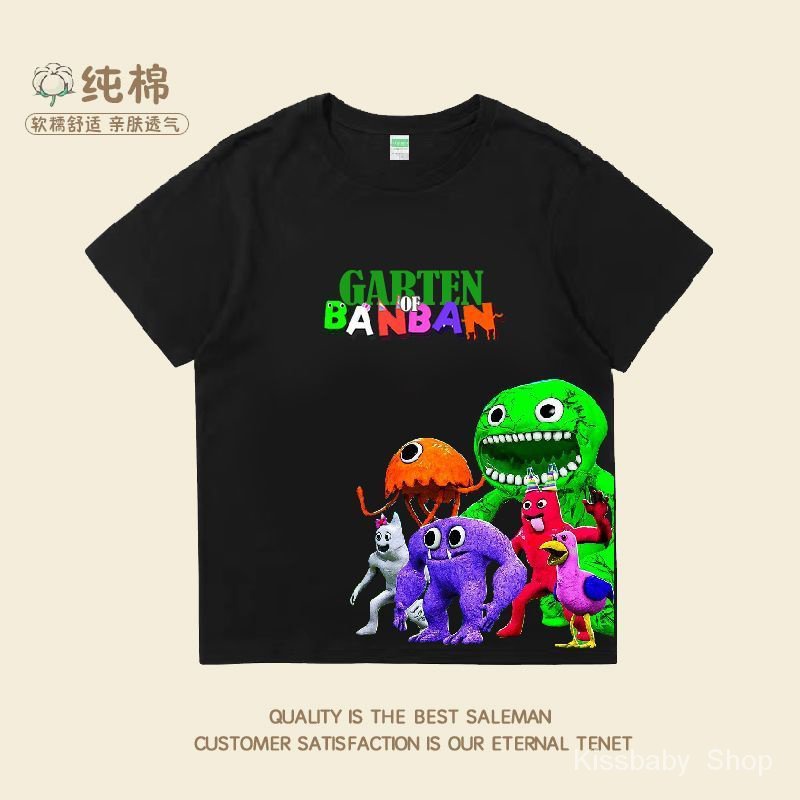 ใหม่-เสื้อยืดแขนสั้น-ผ้าฝ้ายแท้-พิมพ์ลายเกมตุ๊กตา-garten-of-banban-banban-garden-แฟชั่นฤดูร้อน-สําหรับเด็ก