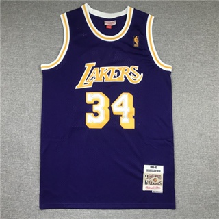 เสื้อกีฬาแขนสั้น ลายทีม NBA Los Angeles Lakers No. เสื้อกีฬาบาสเก็ตบอล ลายโลโก้ ONEAL สีทอง 2021 34 ชิ้น 990166