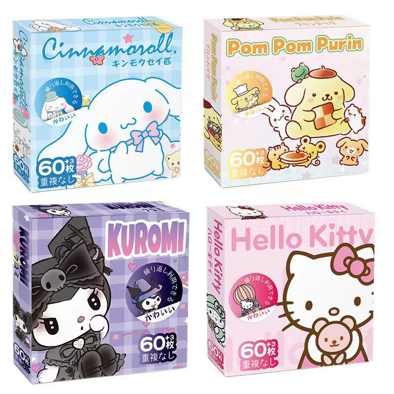 สติกเกอร์-กันน้ํา-ลาย-cinnamoroll-hellokitty-sanrio-kuromi-mymelody-สําหรับตกแต่งเต็นท์-60-ชิ้น