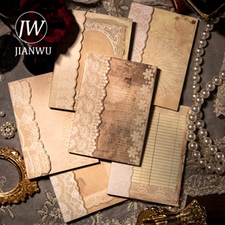 Jianwu กระดาษลูกไม้ สไตล์วินเทจ สําหรับตกแต่งสมุดภาพ 50 แผ่น