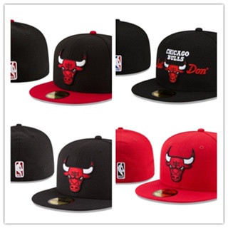 หมวกแก๊ป ปักลาย NBA Chicago Bulls 59FIFTY คุณภาพสูง สําหรับผู้ชาย และผู้หญิง 1