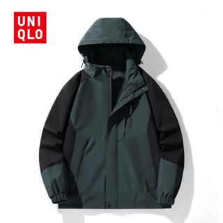 UNIQLO เสื้อแจ็กเก็ตกันลม แบบบาง กันน้ํา คุณภาพสูง เหมาะกับฤดูใบไม้ผลิ และฤดูใบไม้ร่วง สําหรับผู้ชาย ไซซ์ L-6XL