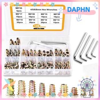 Daphs น็อตสลักเกลียว M4 M5 M6 M8 ชุบสังกะสี 9 ขนาด สําหรับเฟอร์นิเจอร์ ไม้ 149 ชิ้น