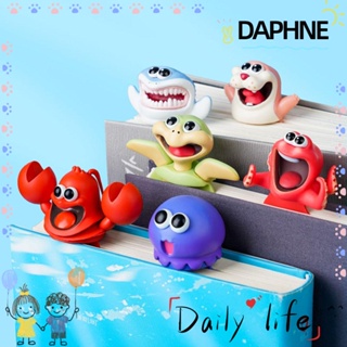 DAPHNE ที่คั่นหนังสือสเตอริโอ ลายการ์ตูนปลาหมึก กุ้งก้ามกราม 3D ของขวัญ เครื่องเขียน