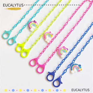 Eutus สายโซ่คล้องแว่นตา อะคริลิค ลายดอกไม้ สีรุ้ง กันสูญหาย สําหรับทุกเพศ