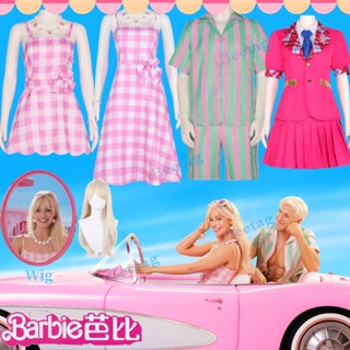 เครื่องแต่งกายคอสเพลย์ รูปตุ๊กตาบาร์บี้ สีชมพู เหมาะกับงานปาร์ตี้ฮาโลวีน แฟชั่นฤดูร้อน สําหรับเด็กผู้หญิง 2023 Barbie Halloween party cosplay costume