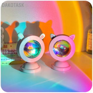 DAKOTASK Sunset Light Portable Cute Romantic Lamp Projection โคมไฟตั้งโต๊ะขนาดเล็กสำหรับบ้าน