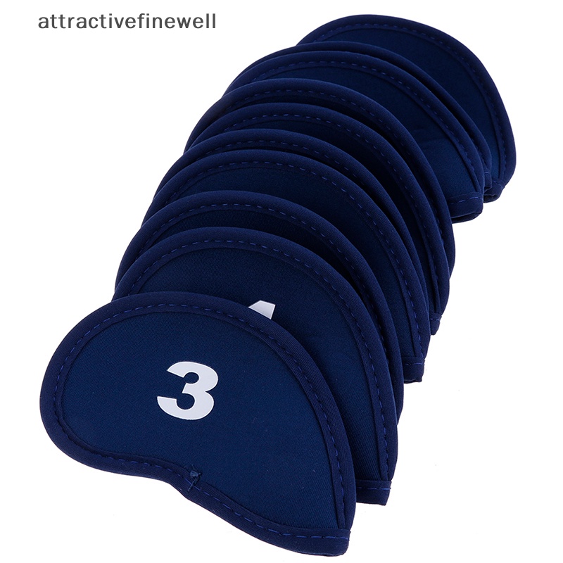 attractivefinewell-ชุดผ้าคลุมหัวไม้กอล์ฟ-วัสดุนีโอพรีน-10-ชิ้น-ทีวี