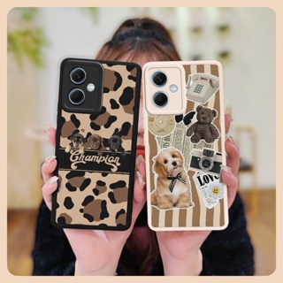 simple Back Cover Phone Case For Redmi Note12 5G China protective cute Cartoon Phone lens protection texture youth leather