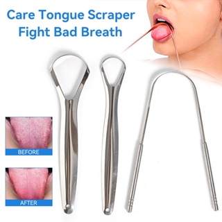 [พร้อมส่ง !!] 3 ชิ้น / ชุด T-clean ที่ขูดลิ้น สแตนเลส Tongue scraper ที่แปรงลิ้น ลดกลิ่นปาก ลดแบคทีเรียในช่องปาก