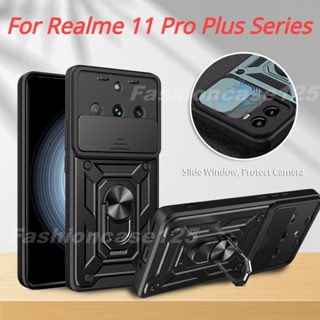 เคสโทรศัพท์มือถือ ขอบนิ่ม กันกระแทก ป้องกันกล้อง พร้อมแหวนขาตั้ง สําหรับ Realme 11 Pro Plus Realme11Pro+ Realme 11 Pro 5G 2023