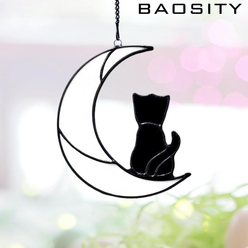 baosity-แผงกระจกอะคริลิค-รูปแมว-สําหรับแขวนตกแต่งหน้าต่าง-ฮาโลวีน