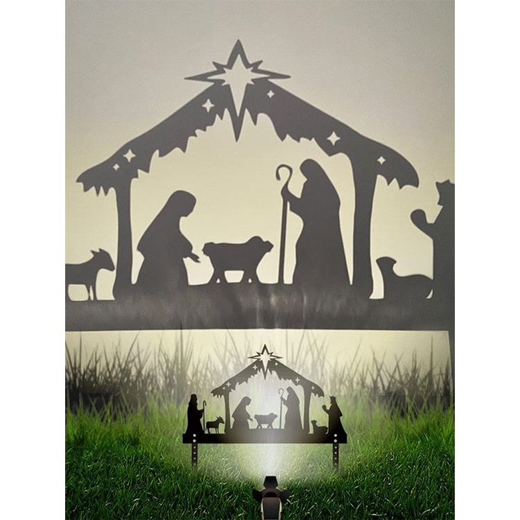 epay-ป้ายเหล็ก-รูปเงาพระเยซู-วันคริสต์มาส-สําหรับตกแต่งบ้าน-สวน