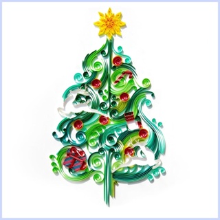 กระดาษควิลลิ่ง วาดภาพระบายสีตามตัวเลข รูปต้นคริสต์มาส สวยงาม สําหรับเด็ก ผู้ใหญ่