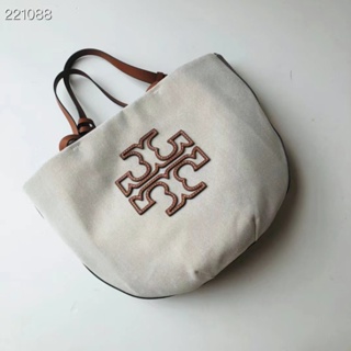 Tory BURCH กระเป๋าผ้าแคนวาส ทรงโท้ท สําหรับผู้หญิง