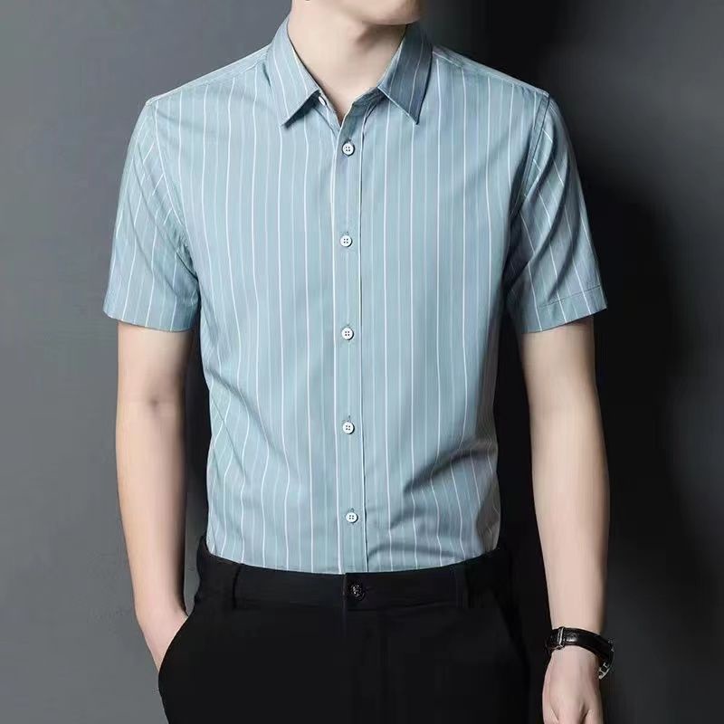 spot-ultra-high-cp-value-boys-shirts-summer-new-mens-short-sleeved-shirts-business-leisure-thin-striped-professional-trend-card-work-fashion-shirts-mens-non-ironing-boys-clothes