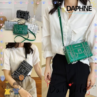 Daphne กระเป๋าสะพายไหล่ กระเป๋าถือ หนัง PU ลายการ์ตูน 2D ความจุขนาดใหญ่ สามารถปรับได้ สําหรับเดินทาง