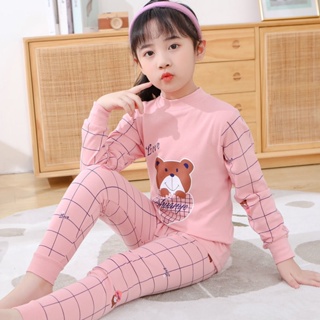 Girls underwear set all-cotton childrens autumn clothes long johns all-cotton middle-aged children spring and autumn thin baby home clothes middle collar
