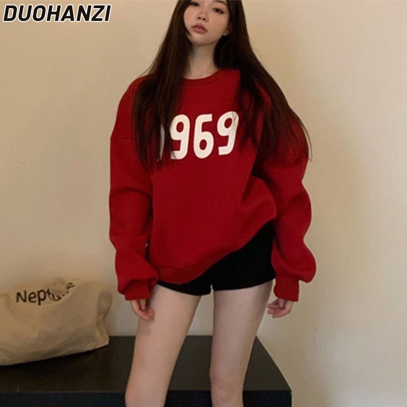 duohanzi-เสื้อกันหนาวลําลอง-คอกลม-ทรงหลวม-พิมพ์ลาย-สําหรับผู้หญิง