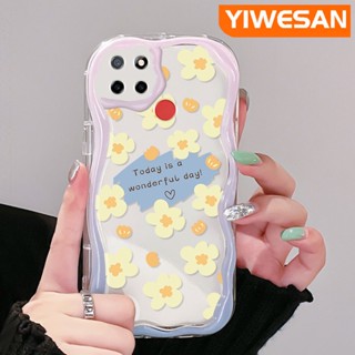 เคสโทรศัพท์มือถือ ซิลิกาเจลใส กันกระแทก ลายดอกไม้ สีครีม สําหรับ Realme C12 C15 C21 C25 C25s Narzo 20 Narzo 30A Narzo 50A