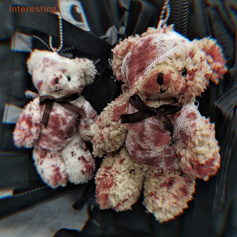 interesting-พวงกุญแจ-จี้ตุ๊กตาหมี-เลือด-เท่-พังก์-ฮาโลวีน-ได้รับบาดเจ็บ-สัตว์-หมี-ตุ๊กตา-พวงกุญแจ-ทุกเพศ-ตกแต่งกระเป๋า
