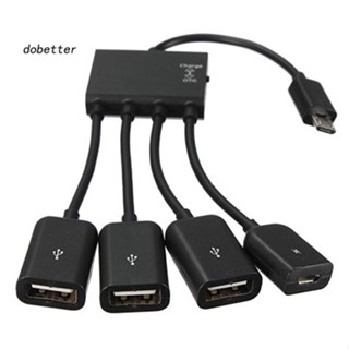 &lt;Dobetter&gt; 4 In 1 อะแดปเตอร์ขยายสายเคเบิล Micro USB Hub OTG สําหรับ Android Samsung Tablet