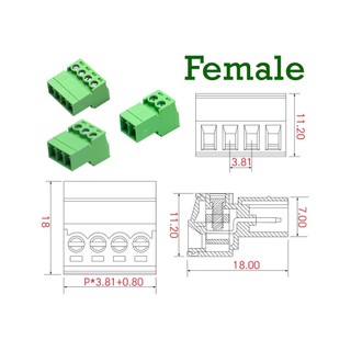 3D Printer Part 2P 3P 4Pin 15EDGKP 3.81MM Plug-in Type PCB Connection ...