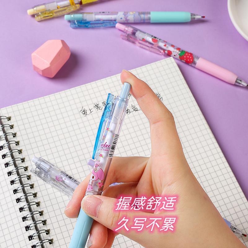 ปากกา-sanrio-ชุดปากกาเจล-เครื่องเขียนการ์ตูนนักเรียน-6-เครื่อง-สีดํา-0-5-มม