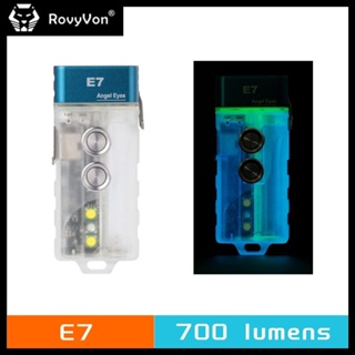 Rovyvon E7 พวงกุญแจไฟฉาย 700 Lumens USB C ชาร์จได้ พร้อมไฟด้านข้าง อเนกประสงค์