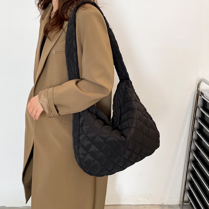 amikabag-mk1846-กระเป๋าสะพายไหล่ใบหญ่เป็นผ้าโพลีเอสเตอร์นุ่มๆ