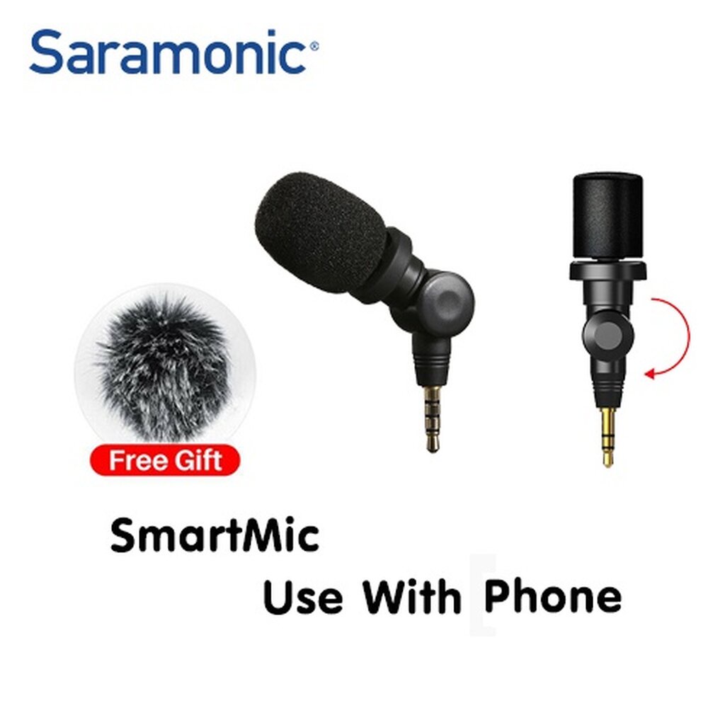 saramonic-smartmic-new-microphone-for-phone-di-mini-ไมค์-ราคาถูก-ใช้งานได้-iphone-และ-android-ไมค์ไลฟ์สด