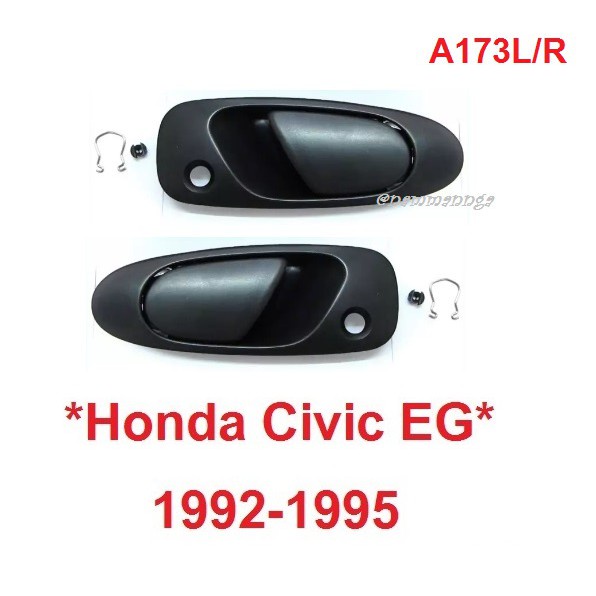 1คู่-มือเปิดประตู-honda-civic-1992-1995-ฮอนด้า-ซีวิค-ซีวิก-สีดำด้าน-มือเปิดนอก-ที่ดึงประตู-มือเปิด-มือจับประตู-bts