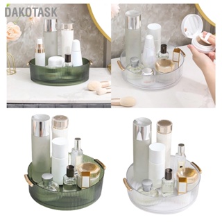 DAKOTASK 360 Rotating Cosmetic Organizer Texture Storage โต๊ะแต่งหน้าหมุนได้พร้อมที่จับสำหรับห้องน้ำ Washroom