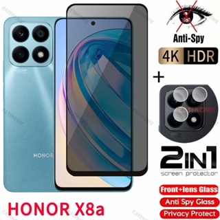 ฟิล์มกระจกนิรภัยกันรอยหน้าจอ ป้องกันการแอบมอง เพื่อความเป็นส่วนตัว สําหรับ Honor X8a Honor X8a X8 HonorX8A X HonorX8 8A 8 4G 5G