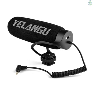 Yelangu MIC08 ไมโครโฟนคอนเดนเซอร์ ลดเสียงรบกวน พร้อมเมาท์ช็อต 3.5 มม. TRRS สําหรับกล้อง สมาร์ทโฟน Vlog Video Mak [19][มาใหม่]