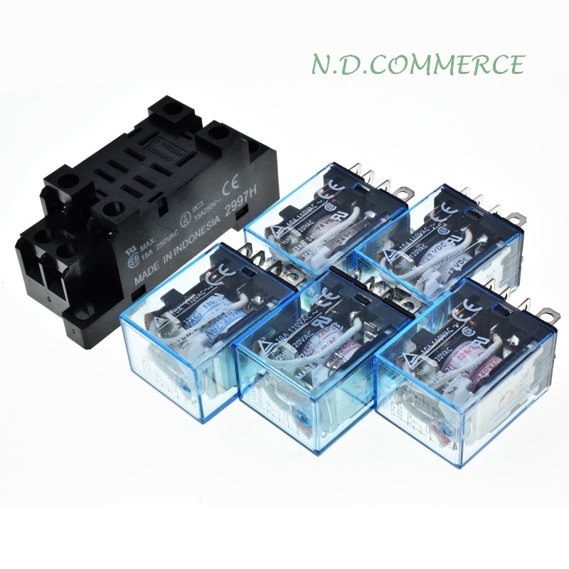 ถูก-รีเลย์-ly2n-12vdc-24vdc-24vac-110vac-220vac-ช็อกเก็ตเป็น-5a250vac-ร้านใน-กทม-ไทย